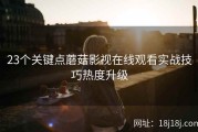 23个关键点蘑菇影视在线观看实战技巧热度升级