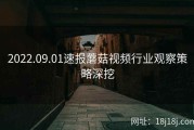2022.09.01速报蘑菇视频行业观察策略深挖