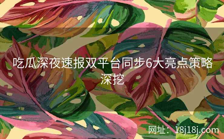 吃瓜深夜速报双平台同步6大亮点策略深挖